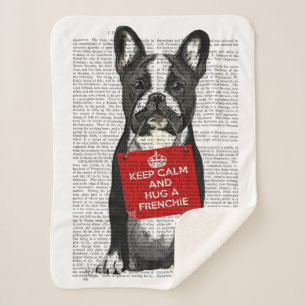 Hug a Frenchie Sherpa Blanket