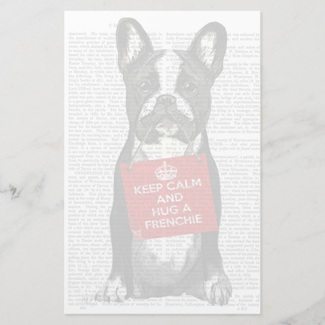 Hug a Frenchie Stationery (Front)
