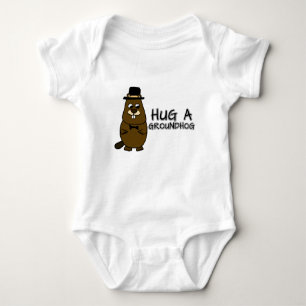 Hug a groundhog baby bodysuit