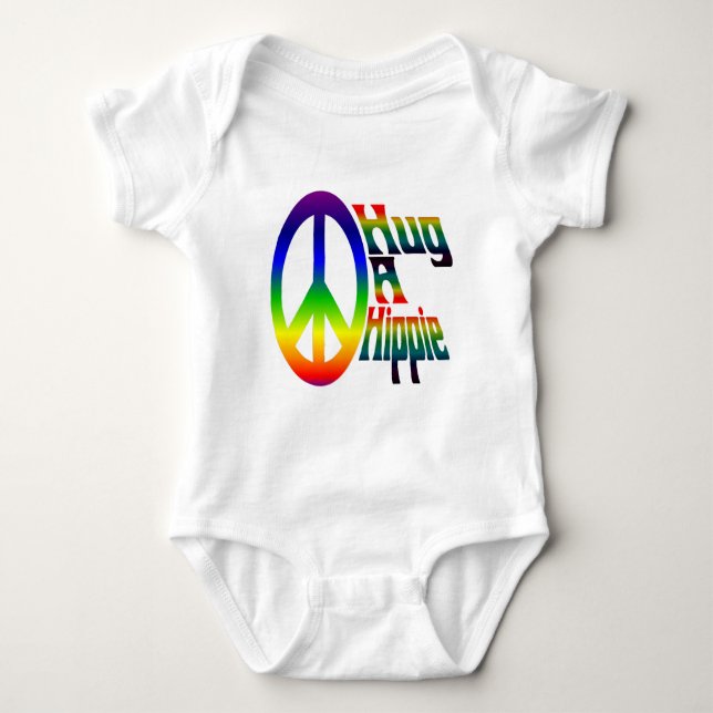 hug a hippie baby bodysuit (Front)