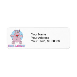 hug a hippo return address label