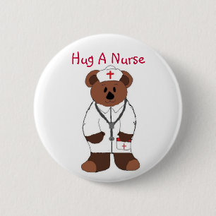 Hug A Nurse 6 Cm Round Badge