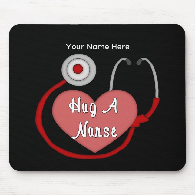Hug A Nurse (personalised) Mouse Pad (Front)