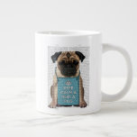 Hug a Pug Large Coffee Mug<br><div class="desc">Hug a Pug by FabFunky. Features a cute pug wearing a "Keep Calm and Hug a Pug" sign. | 190008D</div>