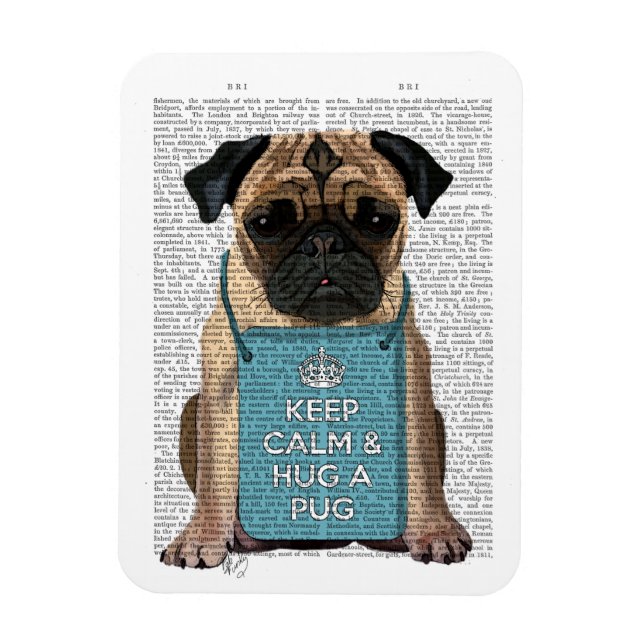 Hug a Pug Magnet (Vertical)