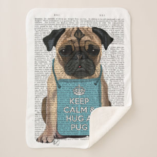 Hug a Pug Sherpa Blanket