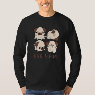 Hug A Pug Trending Viral Graphic Design T-Shirt