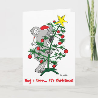 hug a tree holiday card