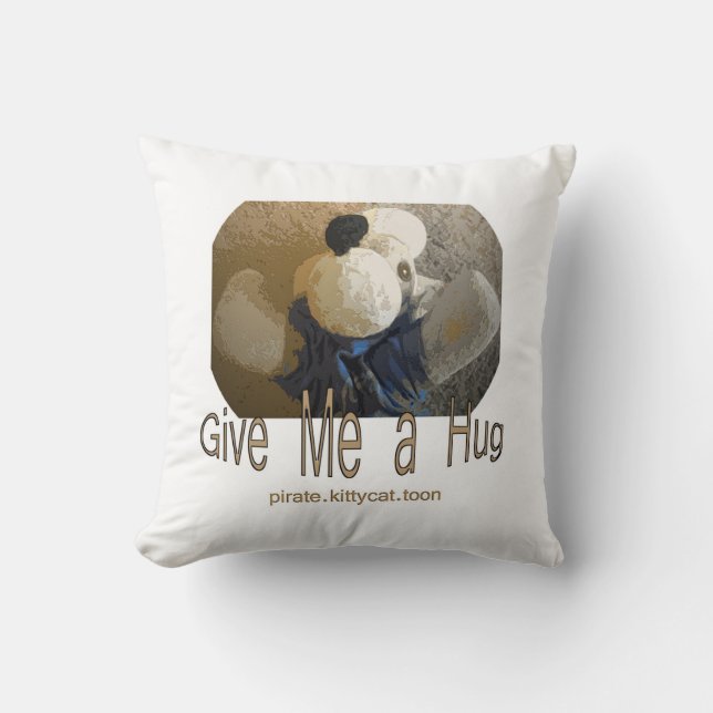 Hug Buffy Pirate Kitty Cat Toon Pillow (Front)