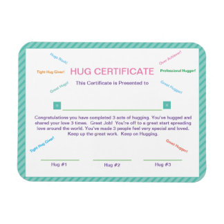 Hug Certificate Good Behaviour Manners Award Magnet