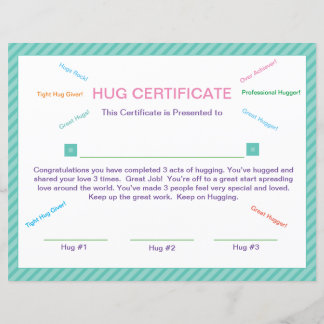 Hug Certificate Good Behaviour Manners Certificate