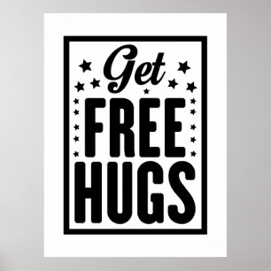 Hug Day - Fun Retro Advertising Poster