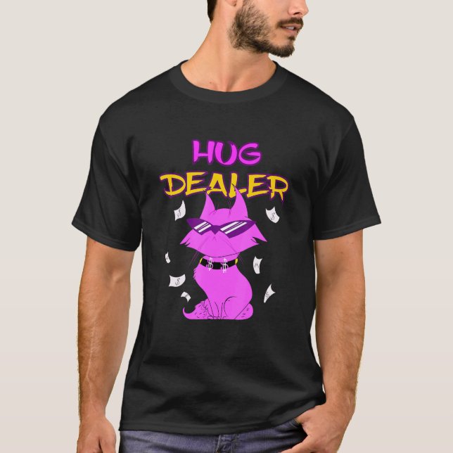 Hug Dealer Cat Music Festival Touchy Free Hugs Hug T-Shirt (Front)
