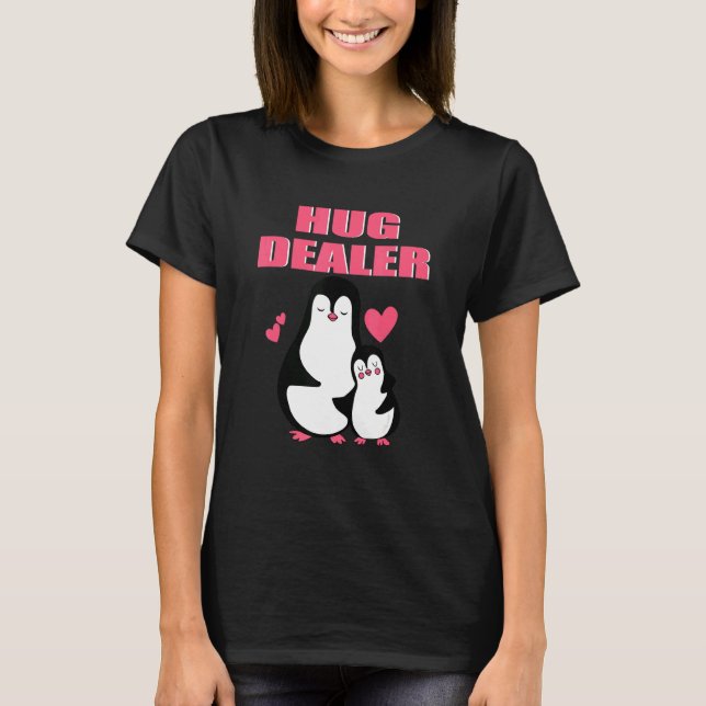 Hug Dealer Cute Pinguin Music Festival Free Hugs H T-Shirt (Front)