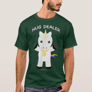 Hug Dealer Unicorn Funny , Gold Chain, Dollar Sign T-Shirt