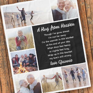 Hug From Heaven Photo Collage Sympathy Fleece Blanket
