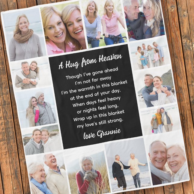 Hug From Heaven Photo Collage Sympathy Fleece Blanket (Creator Uploaded)