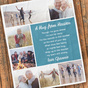 Hug From Heaven Photo Collage Sympathy Fleece Blanket