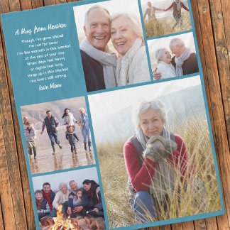 Hug From Heaven Photo Collage Sympathy Fleece Blanket