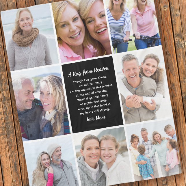 Hug From Heaven Photo Collage Sympathy Fleece Blanket (Creator Uploaded)