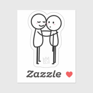 Hug - Hugging Stickfigures Sticker