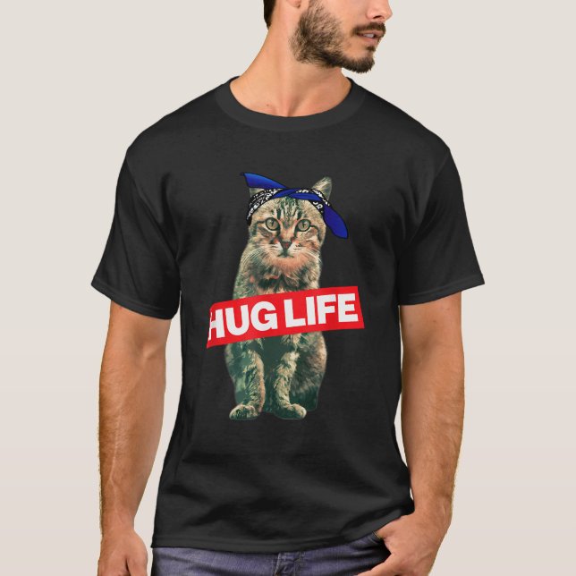 Hug Life Kitty Cat Thug Gangsta Kitty Cat T-Shirt (Front)