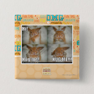 Hug me 15 cm square badge