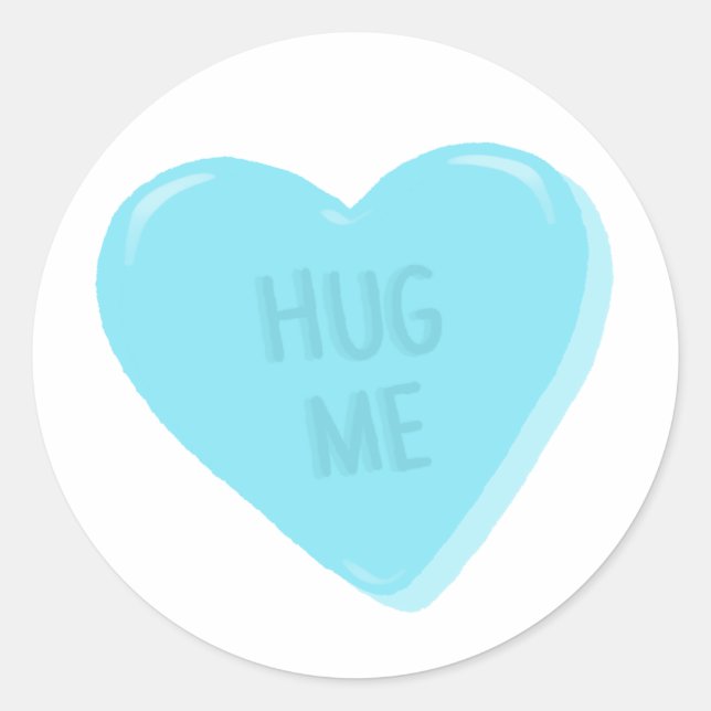 “Hug Me” Candy Conversation Heart Sticker (Front)