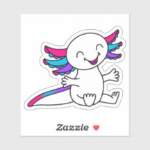 Hug me! Cute Axolotl in Androgyne Pride colours