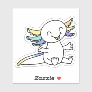 Hug me! Cute Axolotl in Genderfaun Pride colours