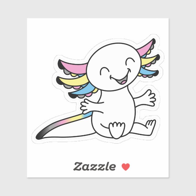 Hug me! Cute Axolotl in Polygender Pride colours (Sheet)