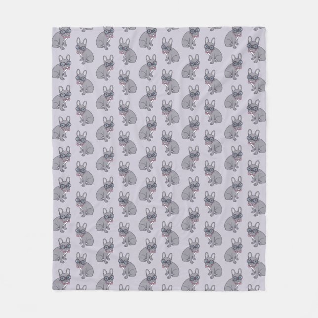 Hug me, cute Lilac Frenchie needs a hug Fleece Blanket (Front)