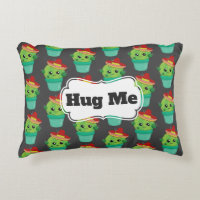 Hug Me Green Cactus in a Red Sombrero Pattern
