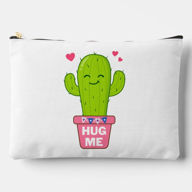 hug me, i am a nice cactus accessory pouch (Front)