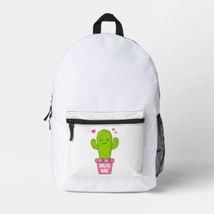 hug me, i am a nice cactus printed backpack