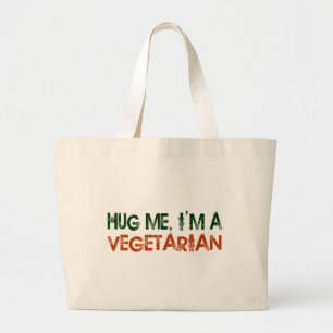 Hug Me I'M A Vegetarian Large Tote Bag