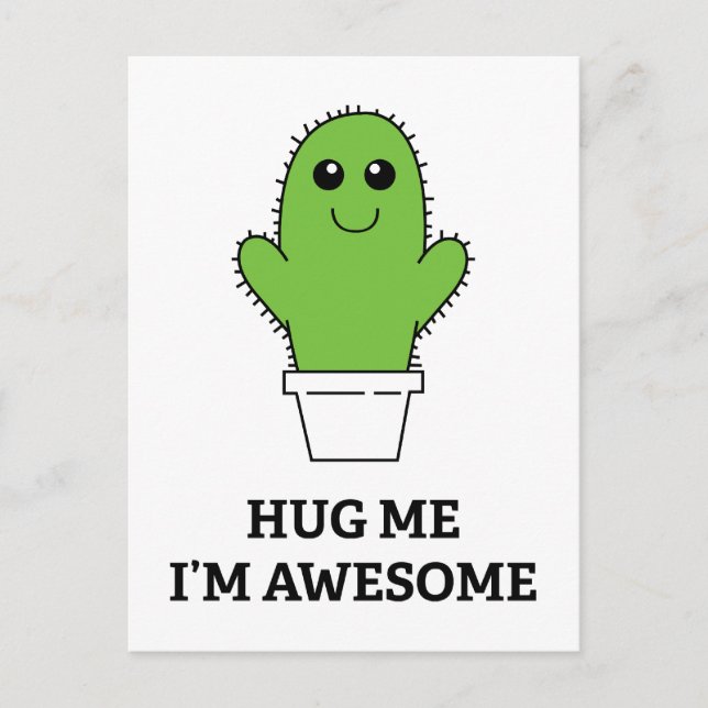 Hug Me I'm Awesome Postcard (Front)