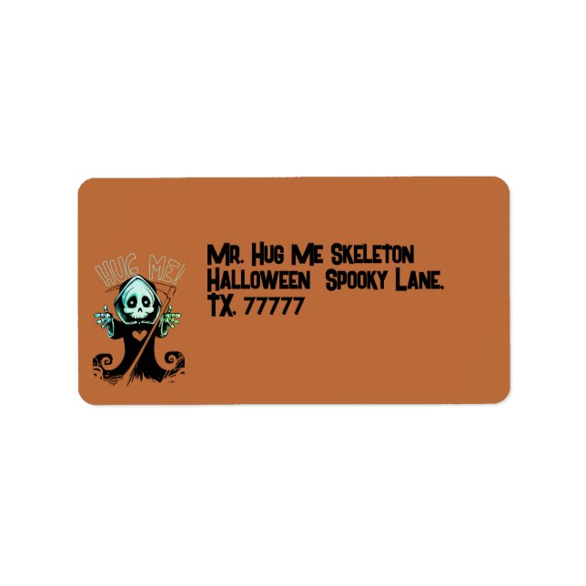 Hug Me It's Halloween Label (Front)