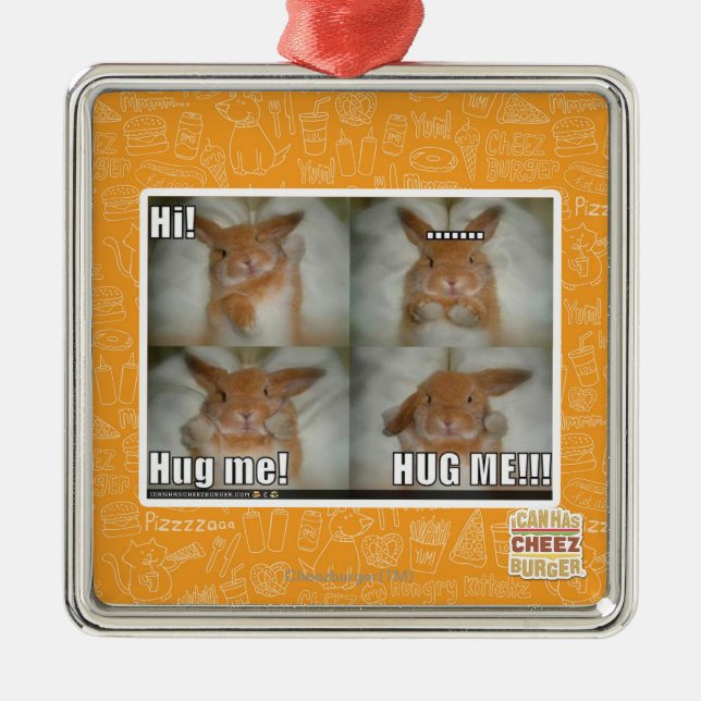 Hug me metal ornament (Front)