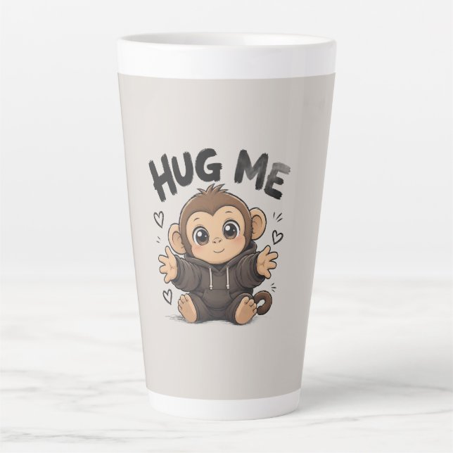Hug Me Monkey Latte Mug (Front)