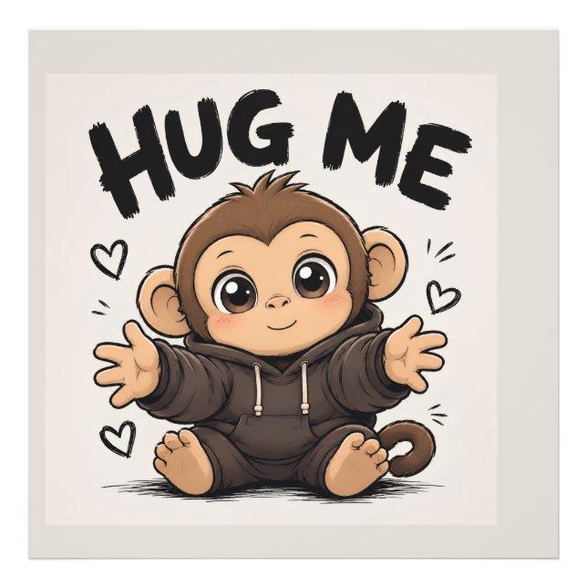 Hug Me Monkey Photo Print (Front)