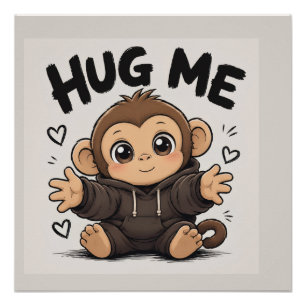 Hug Me Monkey Poster