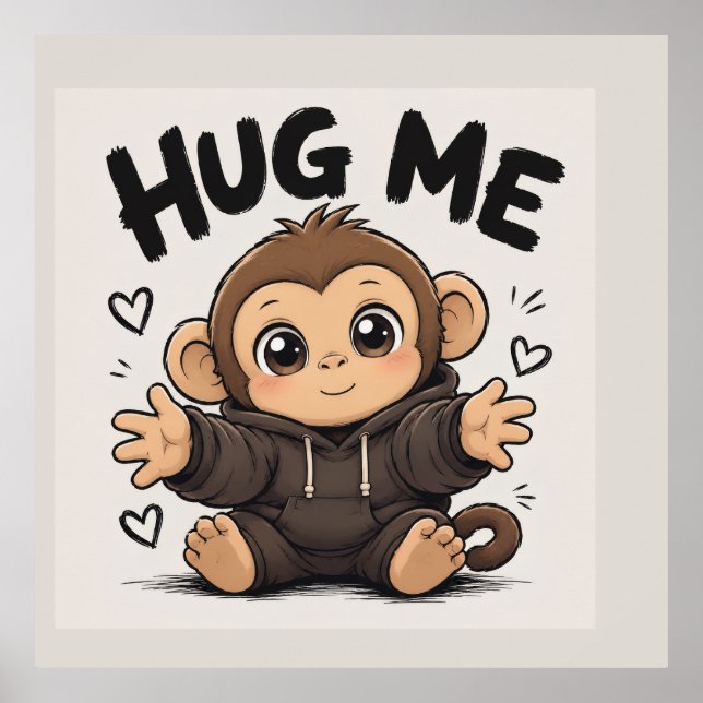 Hug Me Monkey Poster (Front)