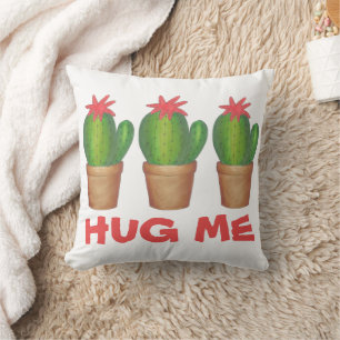 HUG ME Prickly Green Cactus Cacti Flower Pot Cushion