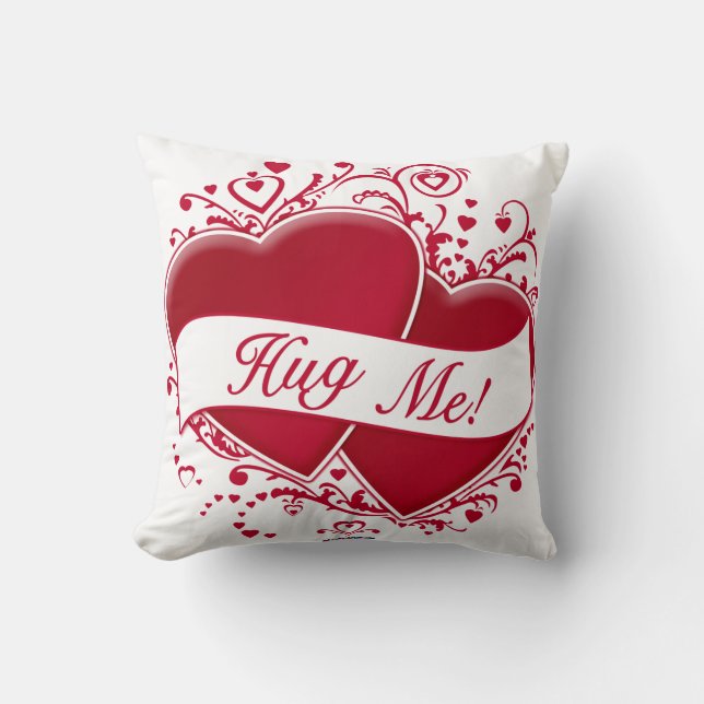 Hug Me! Red Hearts Cushion (Front)