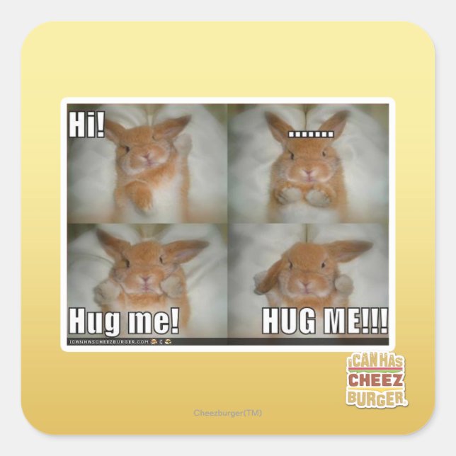 Hug me square sticker (Front)