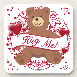 Hug Me! Valentine's Day Teddy Bear Coaster
