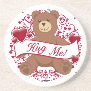 Hug Me! Valentine's Day Teddy Bear Coaster