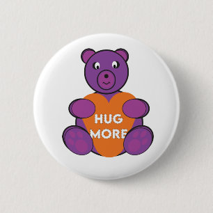 Hug More Teddy 6 Cm Round Badge