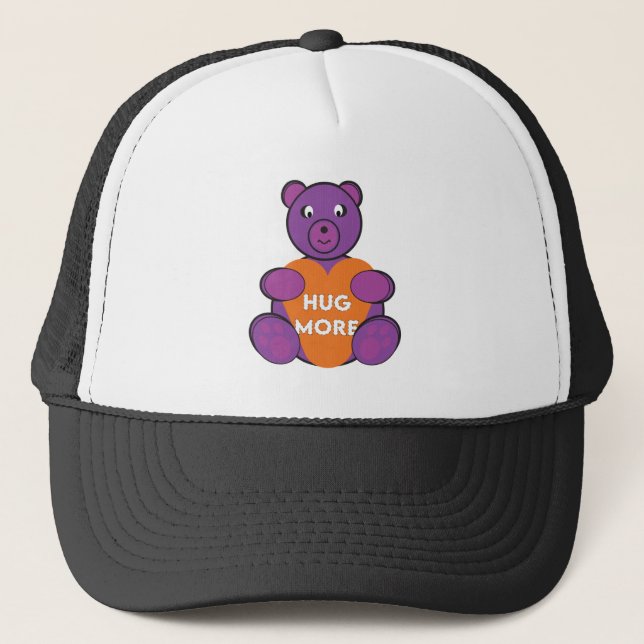 Hug More Teddy Bear Trucker Hat (Front)